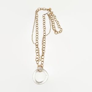 Smart Glass Double Strand Clear Glass Circle Neckl
